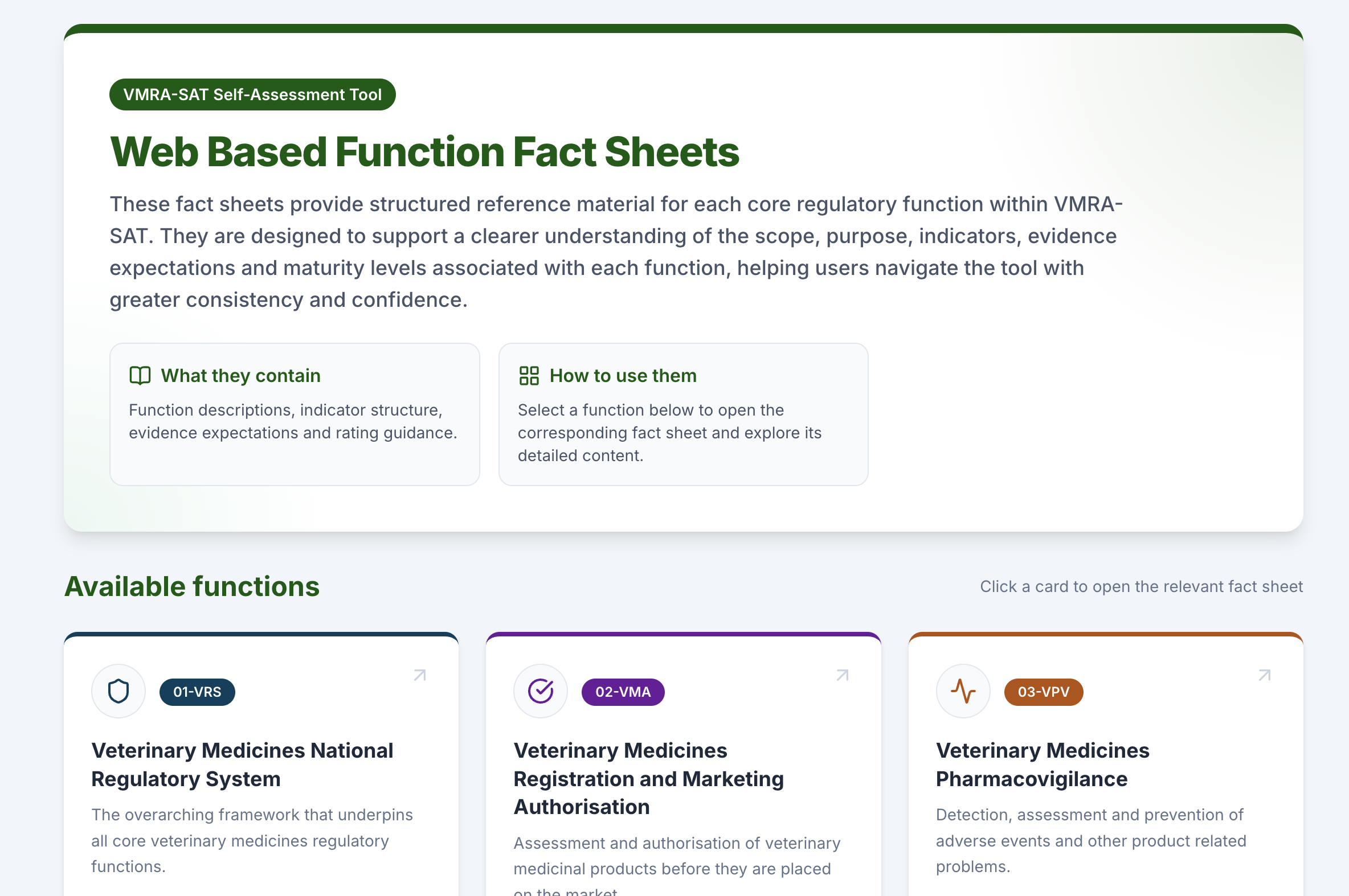 VMRA-SAT fact sheets