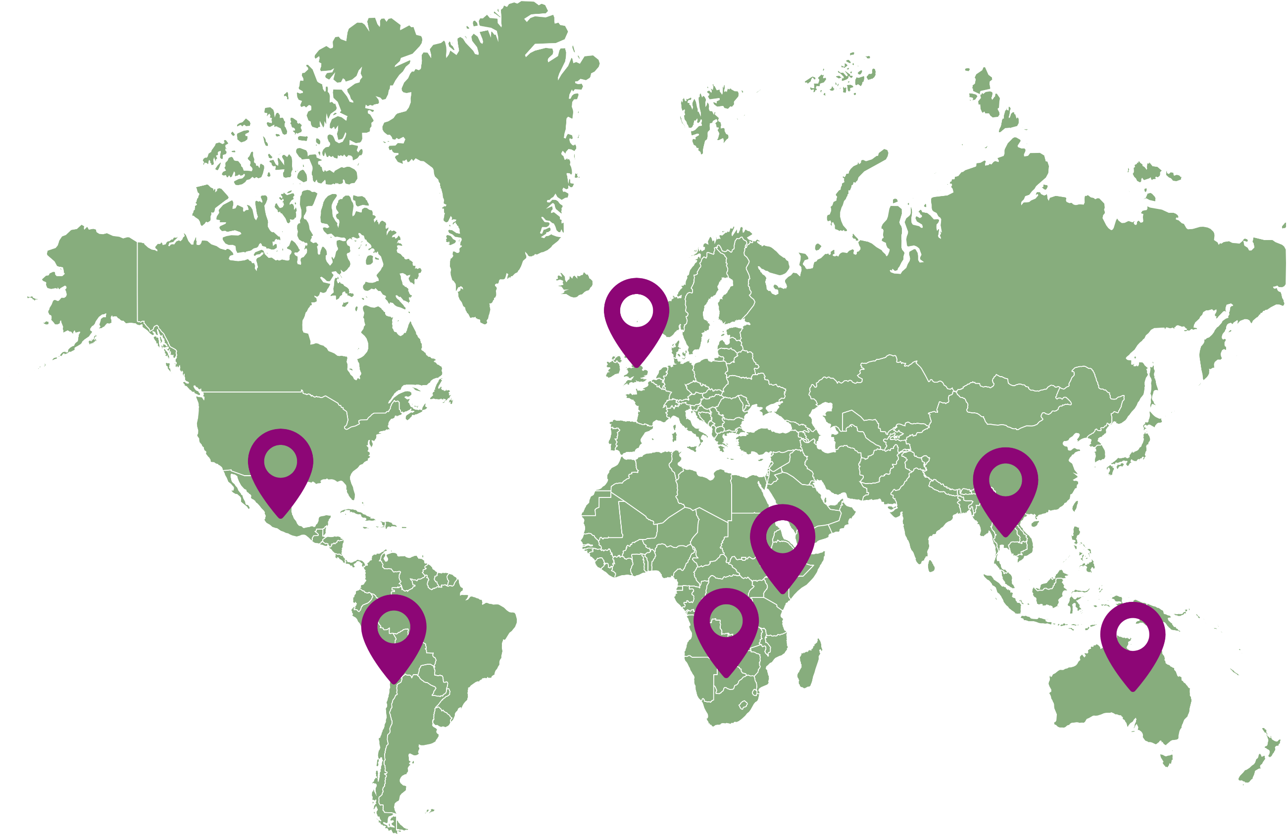 World map graphic showing spread of VMRA-SAT pilot countries